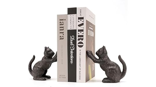 cat shaped bookend decor