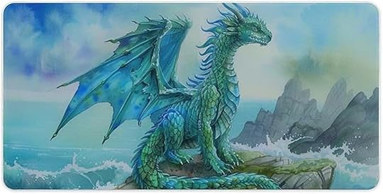 watercolor dragon desk mat