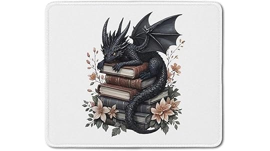 dragon themed book mouse pad