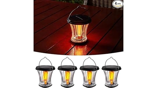set of four glass lanterns