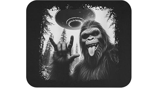 bigfoot ufo selfie mousepad
