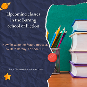 Image of colored book edges and coloured pencils for Upcoming classes in the Barany School of Fiction