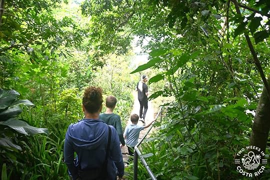 people walking on a forest trail at monteverde butterfly gardens