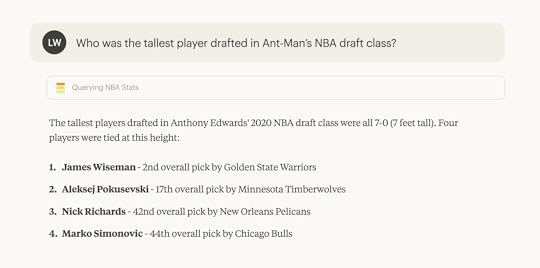 World Knowledge in AI model for an NBA app