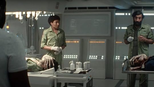 The crew of the Maginot in sickbay on Alien: Earth.