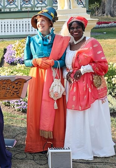 Two women in Regency costume