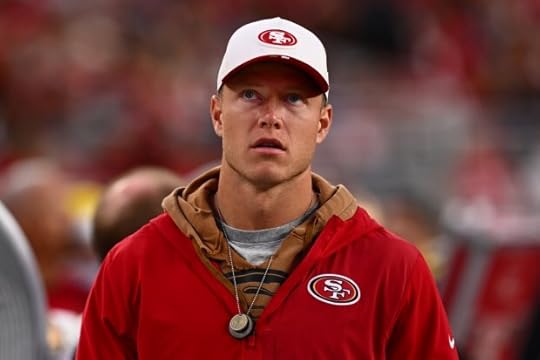 San Francisco 49ers' Christian McCaffrey (23) walks the sideline in the fourth quarter of their NFL preseason game at Levi's Stadium in Santa Clara, Calif., on Saturday, Aug. 23, 2025. The San Francisco 49ers defeated the Los Angeles Chargers 30-23. (Jose Carlos Fajardo/Bay Area News Group)