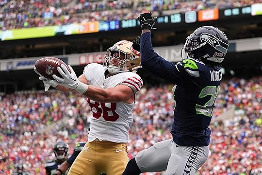 San Francisco 49ers tight end Jake Tonges (88) makes a...