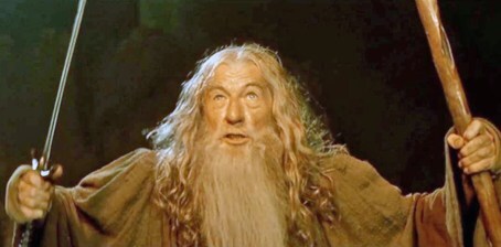 Gandalf facing the Balrog in Fellowship of the Ring as mythic shadow archetype