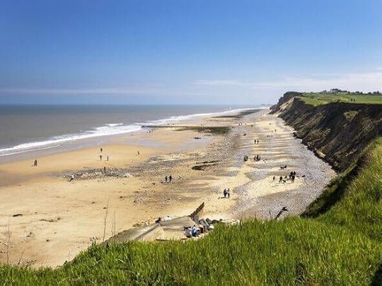 Eroding sea cliffs at West Runton, Norfolk, UK.