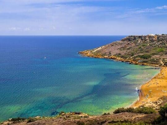 View of Ramla Bay, Gozo, Malta.