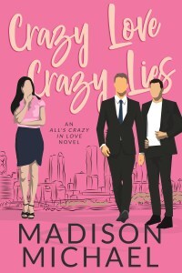 Book 5 Crazy love crazy lies ebook cover of a woman viewing two men representing a love triangle