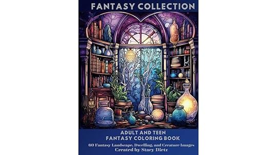 fantasy themed adult coloring book