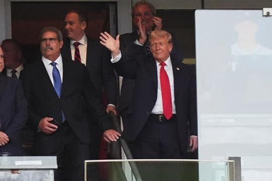 President Donald Trump arrives at Yankee Stadium before a baseball game between the New York Yankees and the Detroit Tigers Thursday, Sept. 11, 2025, in New York. (AP Photo/Frank Franklin II)