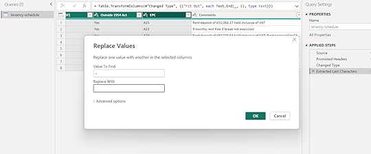 Find and replace Power BI 