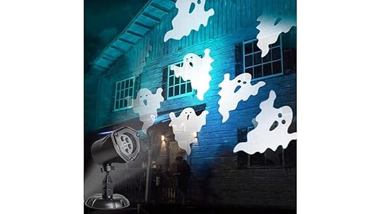 ghostly halloween light projection