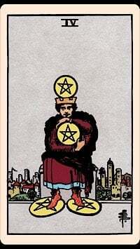 Four of Pentacles (Upright) | Tarot Card