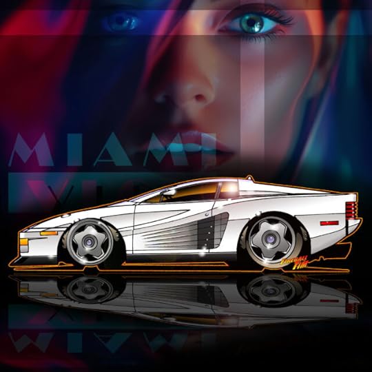 Miami Vice Automotive Pop Culture Movie and TV Car Art by Fireball Tim Garage