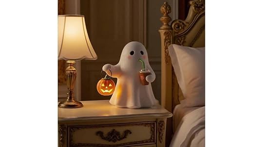 handmade ghost pumpkin light