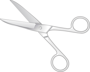 pair of open scissors
