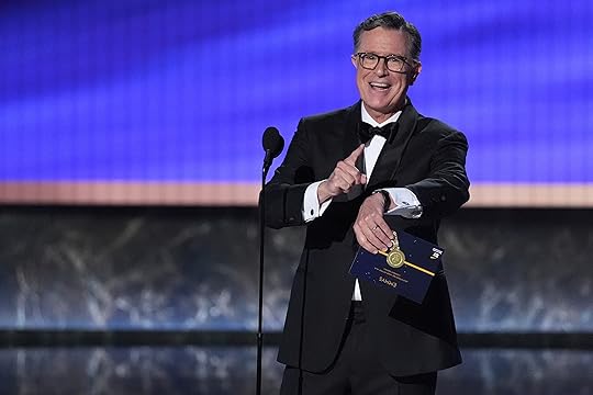 Stephen Colbert presents the award for outstanding lead actor in...