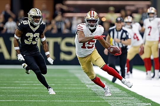 San Francisco 49ers wide receiver Jauan Jennings (15) runs the...