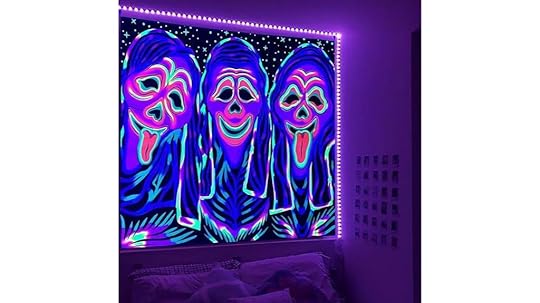 blacklight horror tapestry