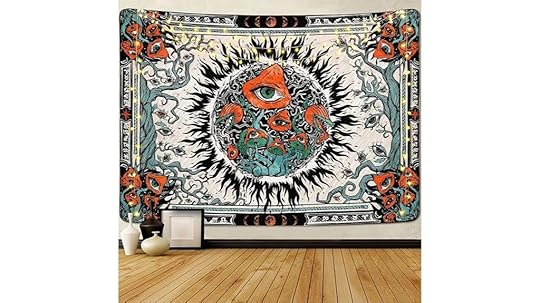 mushroom sun tapestry wall