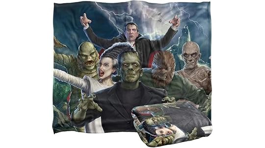 monster themed cozy blanket