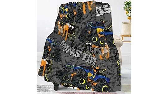 monster trucks fleece blanket
