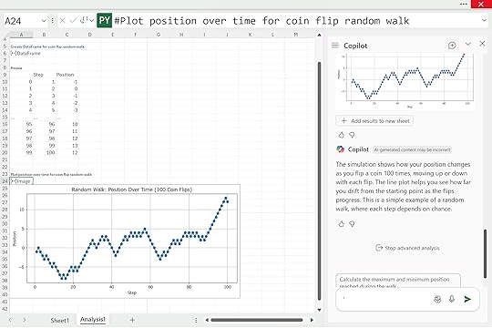 Random walk coin toss results