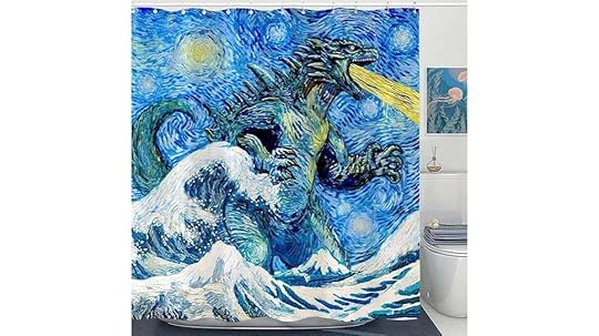 dinosaur themed shower curtain