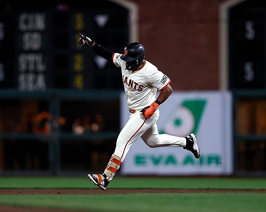 San Francisco Giants’ Heliot Ramos (17) celebrates his two-run home...
