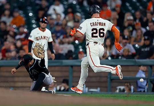 San Francisco Giants’ Matt Chapman (26) makes it safely to...