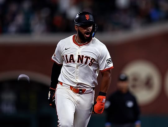 San Francisco Giants’ Heliot Ramos (17) celebrates his two-run home...