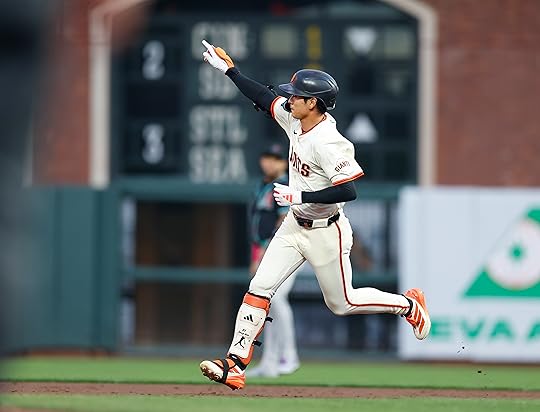 San Francisco Giants’ Jung Hoo Lee (51) celebrates his two-run...