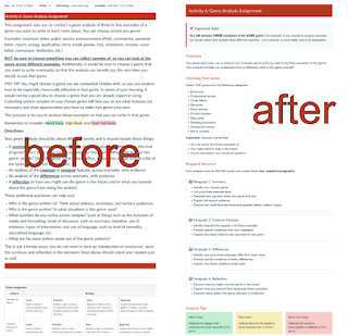 Two canvas pages side by side. One is dense with text and the other has more white space and clear design elements.