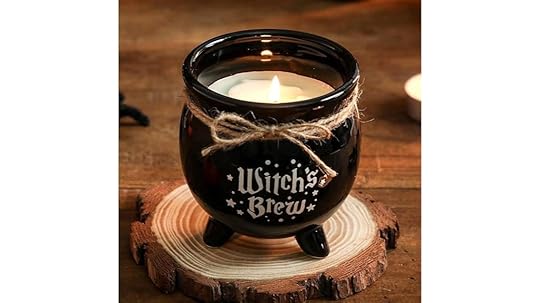 witch cauldron ghost candle