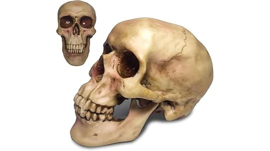 resin skull halloween decor