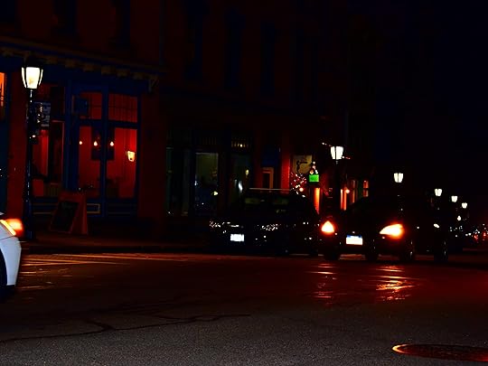 tail lights at night