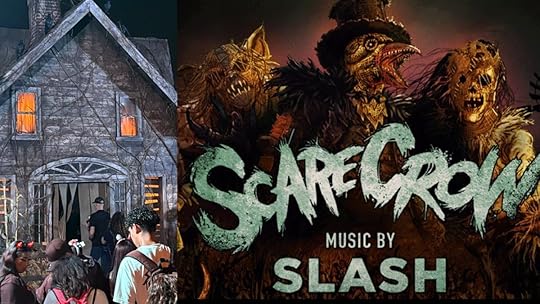 The front entrance and logo for Scarecrow: Music by Slash at Universal Halloween Horror Nights Hollywood.