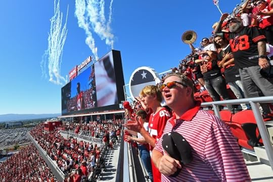 Football fans stand during the playing of the national anthem before their NFL game at Levi's Stadium in Santa Clara, Calif., on Sunday, Sept. 21, 2025. (Jose Carlos Fajardo/Bay Area News Group)