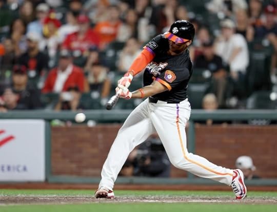 San Francisco Giants Rafael Devers #16 grounds out in the ninth inning of their MLB game against the St. Louis Cardinals at Oracle Park in San Francisco, Calif., on Tuesday, Sept. 23, 2025. (Jane Tyska/Bay Area News Group)