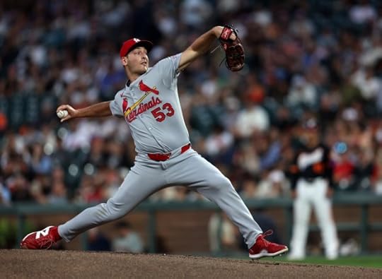 St. Louis Cardinals starting pitcher Andre Pallante #53 throws against the San Francisco Giants in the first inning of their MLB game at Oracle Park in San Francisco, Calif., on Tuesday, Sept. 23, 2025. (Jane Tyska/Bay Area News Group)