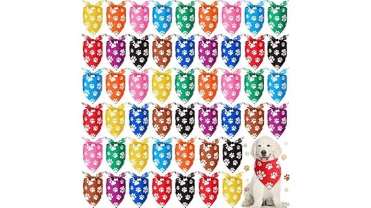 colorful paw print bandanas