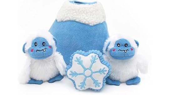 festive plush dog toy