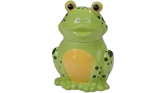 ceramic frog cookie container