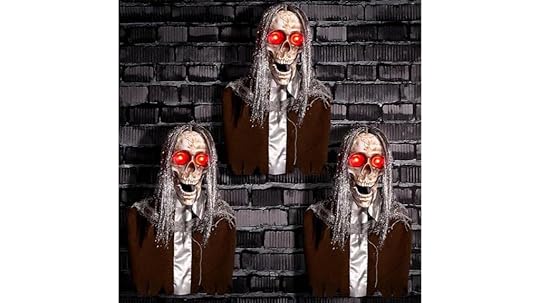 zombie themed halloween path markers
