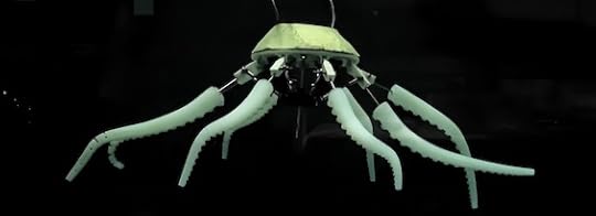 Photo of a swimming robot built like an octopus, similar to one of the sentient robots in this novella