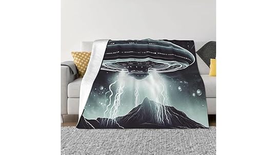 alien spaceship fleece blanket